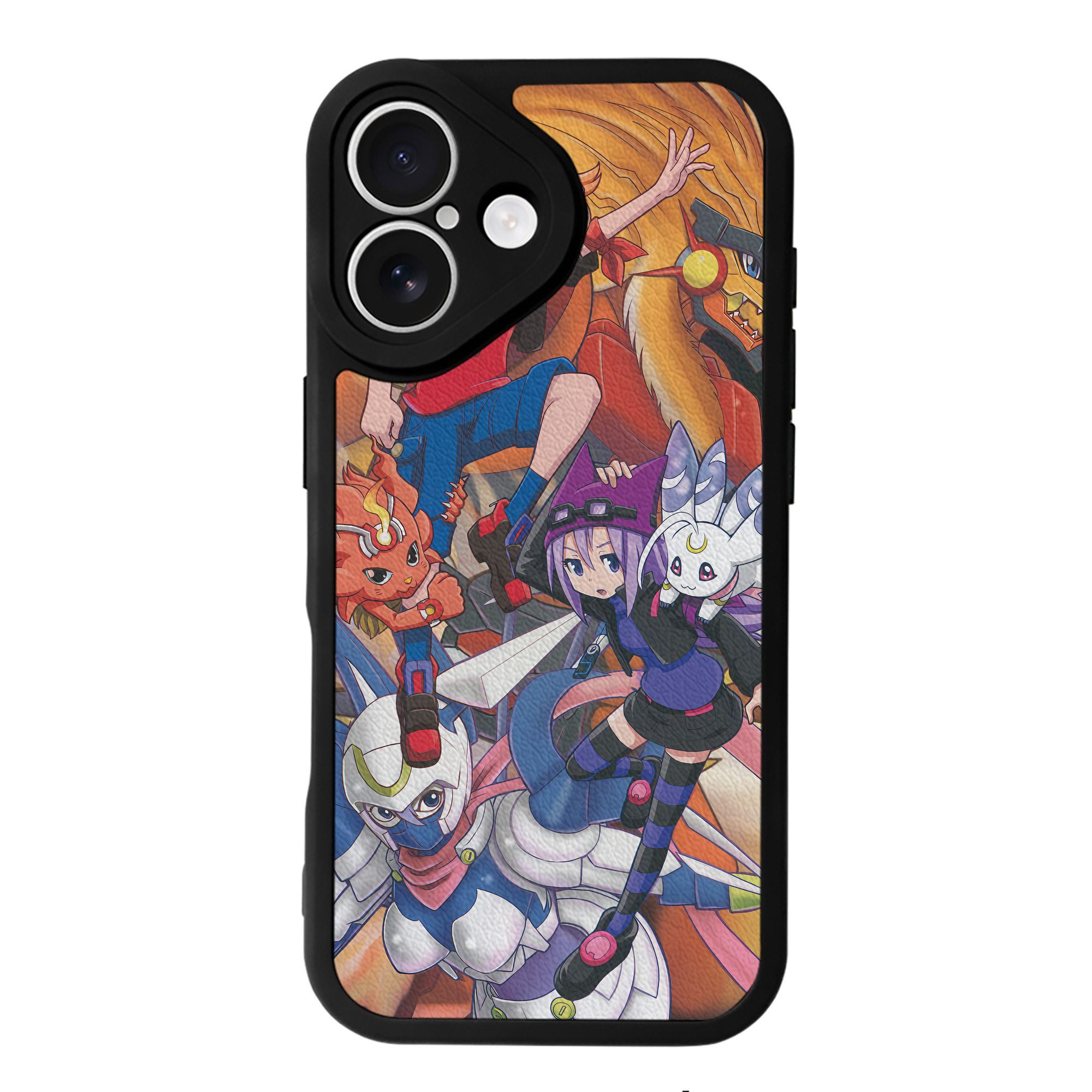 （画像用） Digimon デジタルモンスター/デジモン 【iPhone 16シリーズ対応】シリコンスマホケース（レザー調） 材質：シリコン
